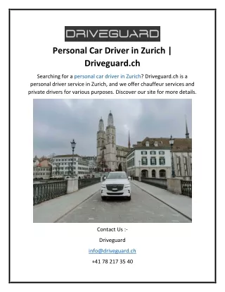 personal car driver in zurich driveguard ch