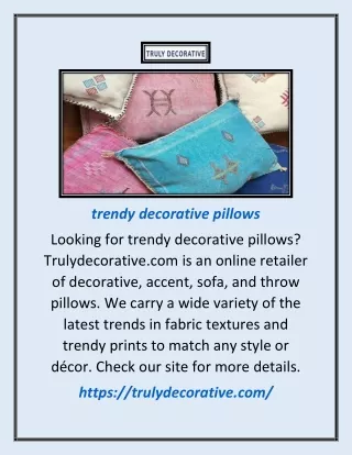 trendy decorative pillows