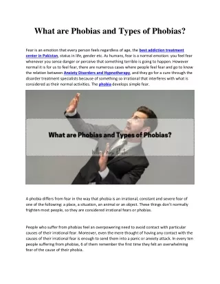 what are phobias and types of phobias