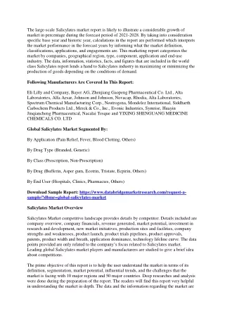 the large scale salicylates market report
