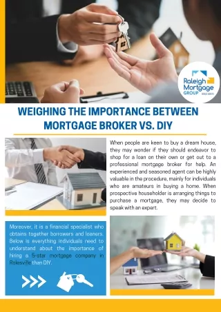 Weighing the Importance Between Mortgage Broker vs DIY