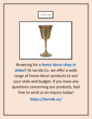 Home Decor Shop in Dubai | Tarrab.co