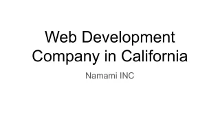 Web Development Company in California