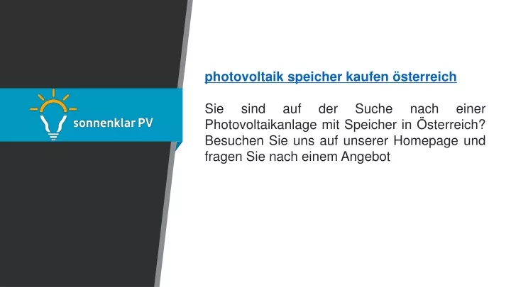 photovoltaik speicher kaufen sterreich sie sind