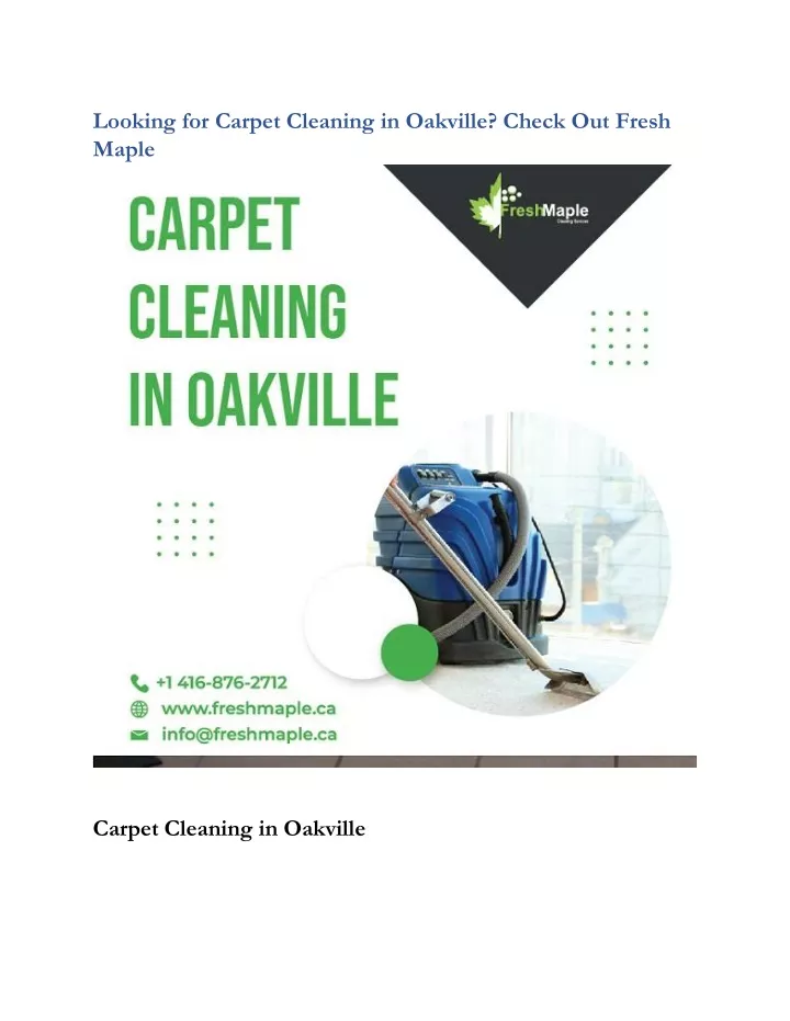 looking for carpet cleaning in oakville check