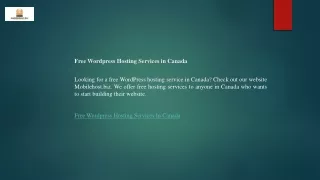 Free Wordpress Hosting Services in Canada  Mobilehost.biz