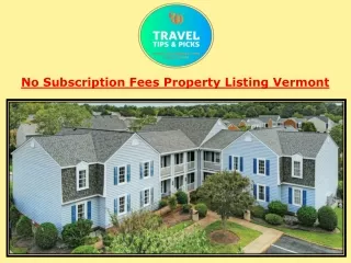 No Subscription Fees Property Listing Vermont