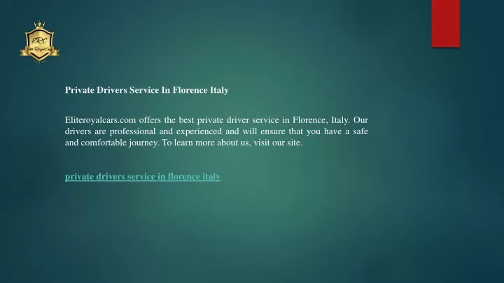 private drivers service in florence italy