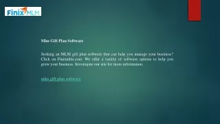 Mlm Gift Plan Software  Finixmlm.com
