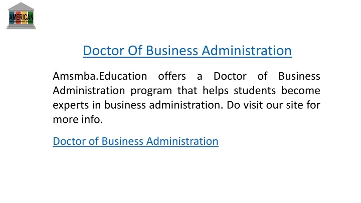 doctor of business administration