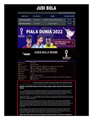 daftar judi bola resmi mix parlay ag