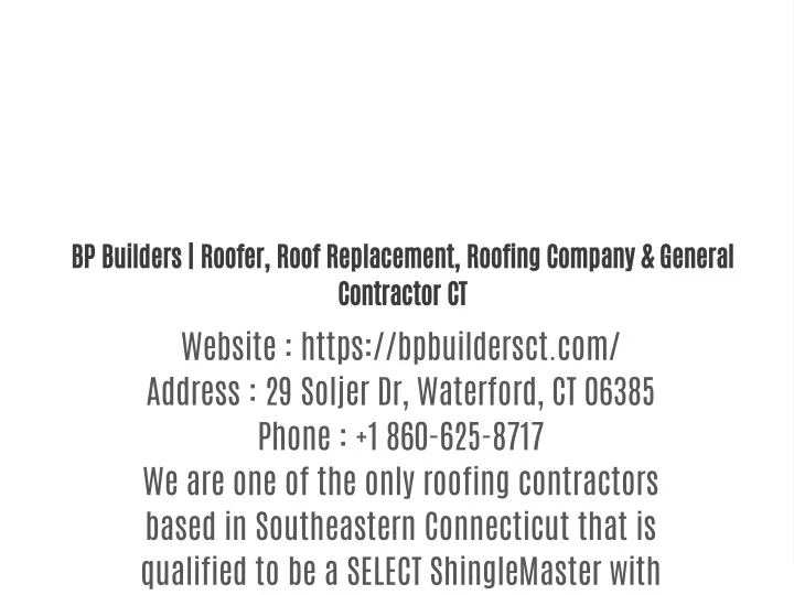 bp builders roofer roof replacement roofing