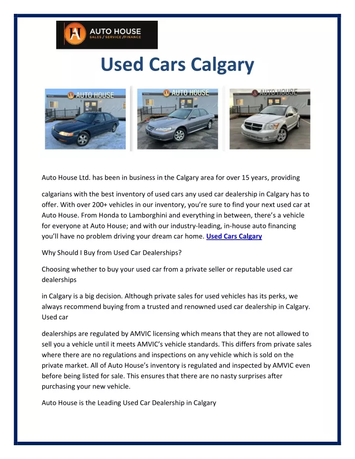 used cars calgary