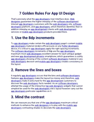 7 golden rules for app ui design