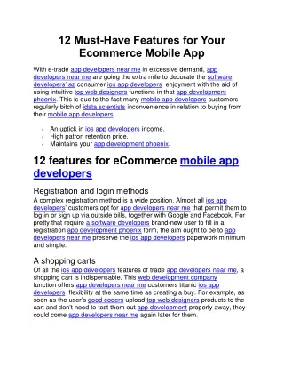 12 must have features for your ecommerce mobile