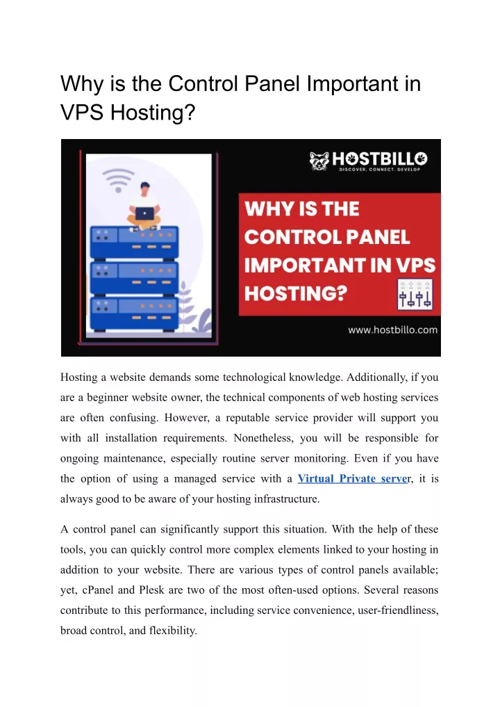why is the control panel important in vps hosting