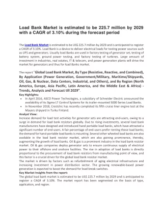 load bank market is estimated to be 225 7 million