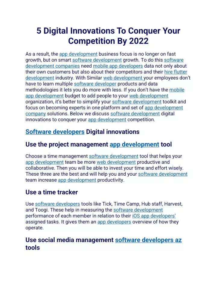 5 digital innovations to conquer your competition