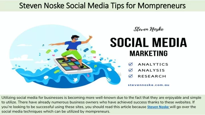 steven noske social media tips for mompreneurs