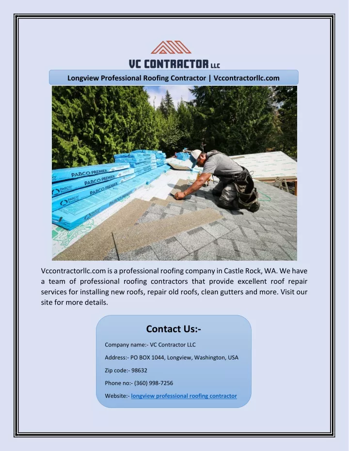 longview professional roofing contractor