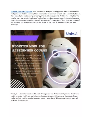 Ai and Ml Courses for Beginners in India