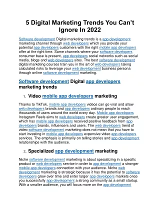 5 digital marketing trends you can t ignore