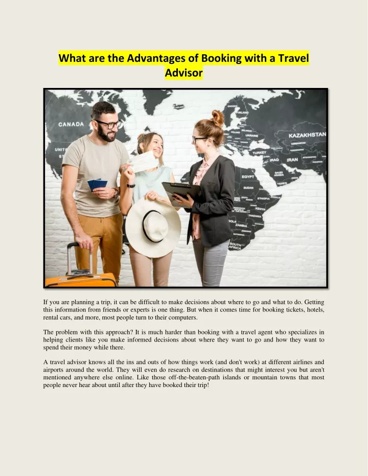 what are the advantages of booking with a travel