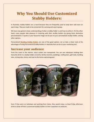 Why You Should Use Customized Stubby Holders |The Brand Tavern