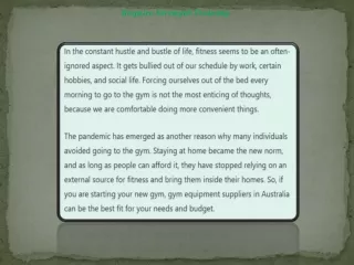 require strength training