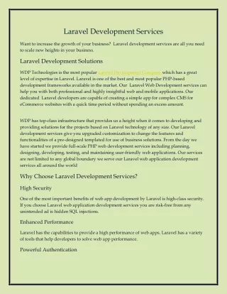 laravel development services