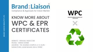 WPC Certificate and EPR Certificate