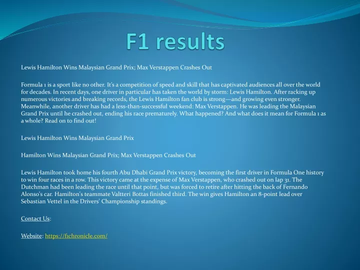 f1 results