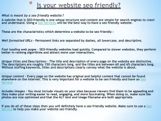 is your website seo friendly