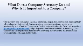 What Does a Company Secretary Do and Why Is It Important to a Company