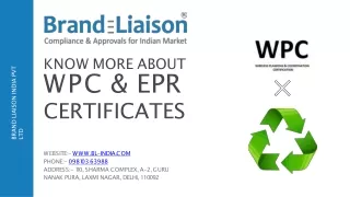 WPC Certificate and EPR Certificate