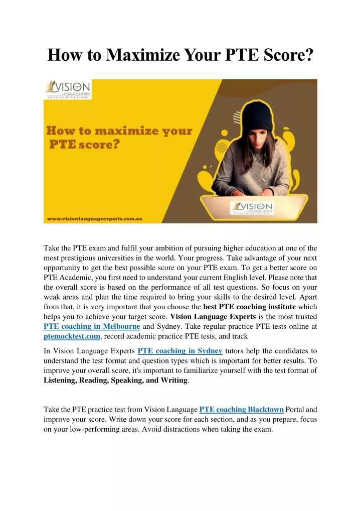 how to maximize your pte score