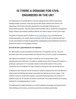 IS THERE A DEMAND FOR CIVIL ENGINEERS IN THE UK_
