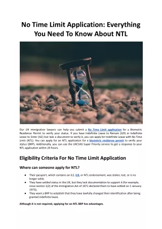 No Time Limit Application - Everything You Need To Know About NTL
