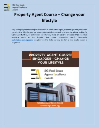Property Agent Course — Change your lifestyle