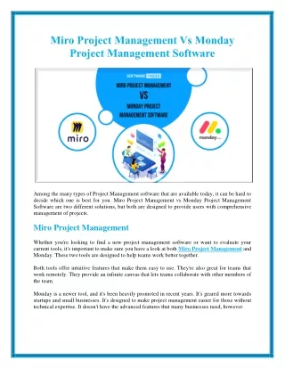 miro project management vs monday project