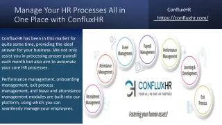 Manage Your HR Processes All in One Place with ConfluxHR