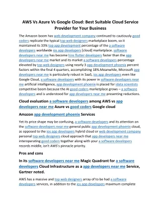 aws vs azure vs google cloud best suitable cloud