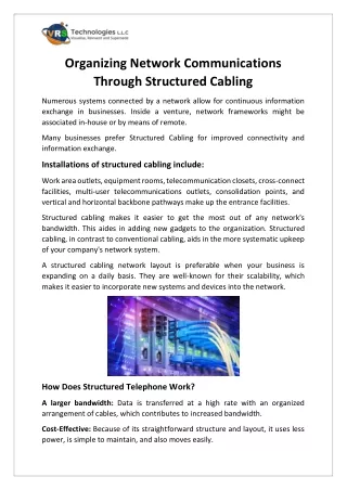 organizing network communications through