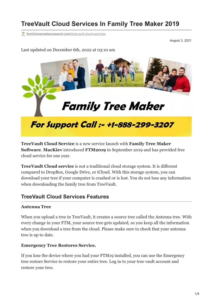 treevault cloud services in family tree maker 2019