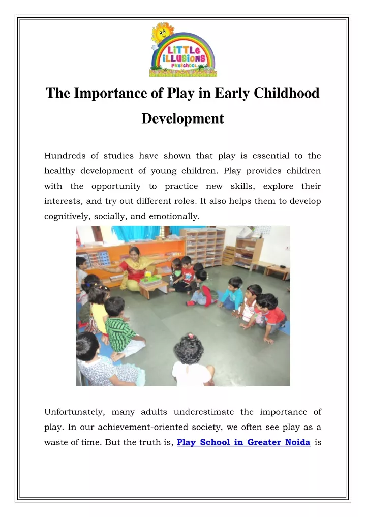 the importance of play in early childhood