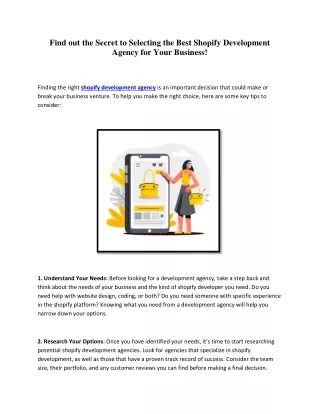 find out the secret to selecting the best shopify