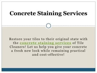 Concrete Staining Services