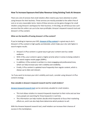 how to increase exposure and sales revenue using