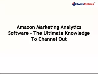 Amazon Marketing Analytics Software – The Ultimate Knowledge To Channel Out