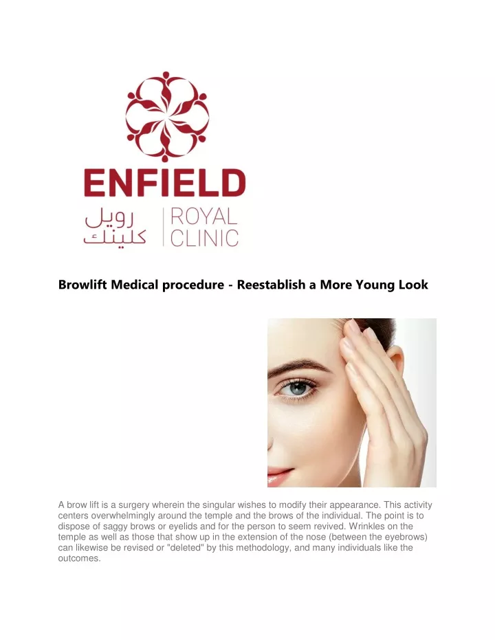 browlift medical procedure reestablish a more